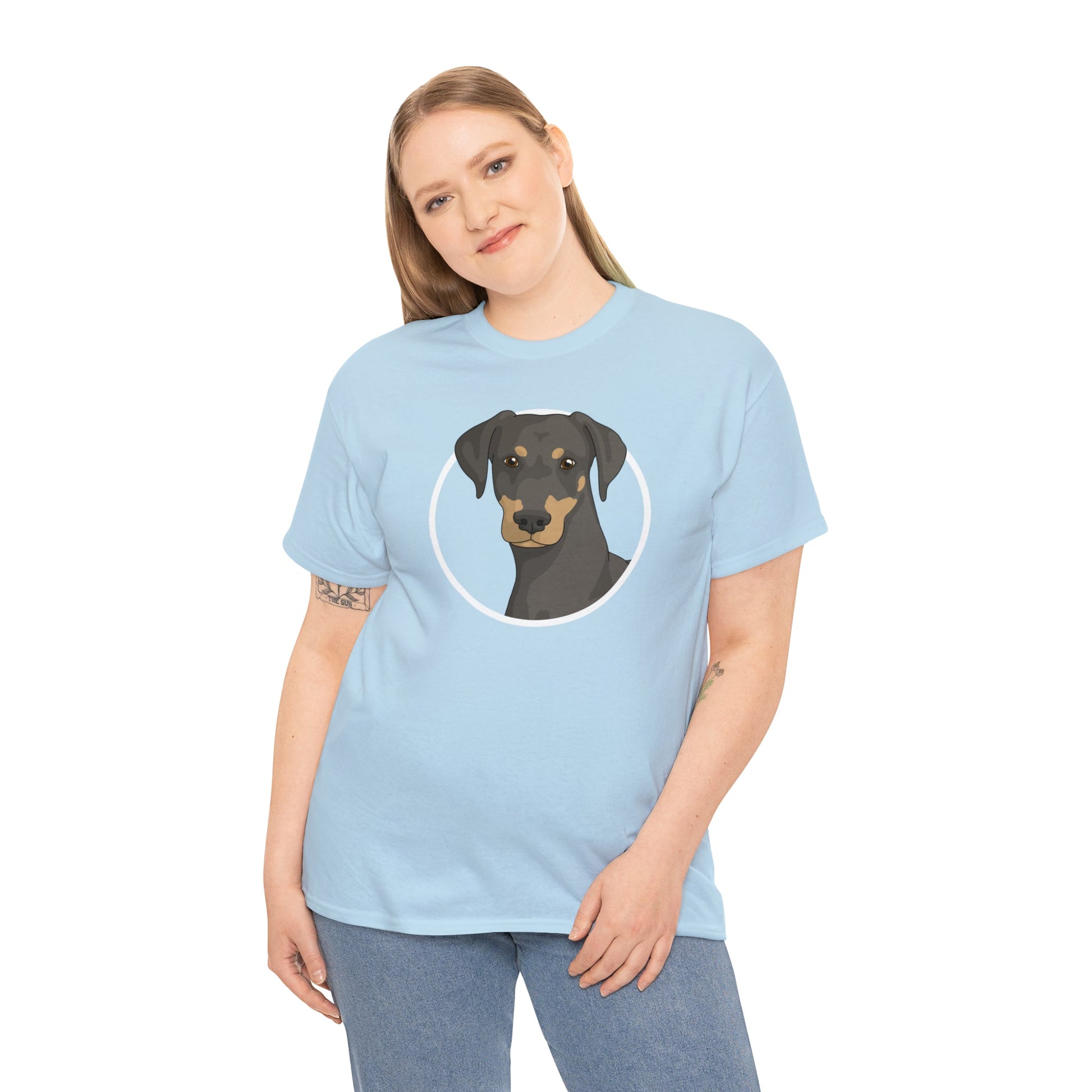 Doberman Circle | T-shirt - Detezi Designs-93485226338215159996