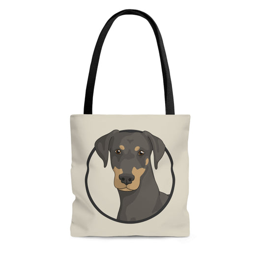 Doberman Circle | Tote Bag - Detezi Designs-31204002302490080986