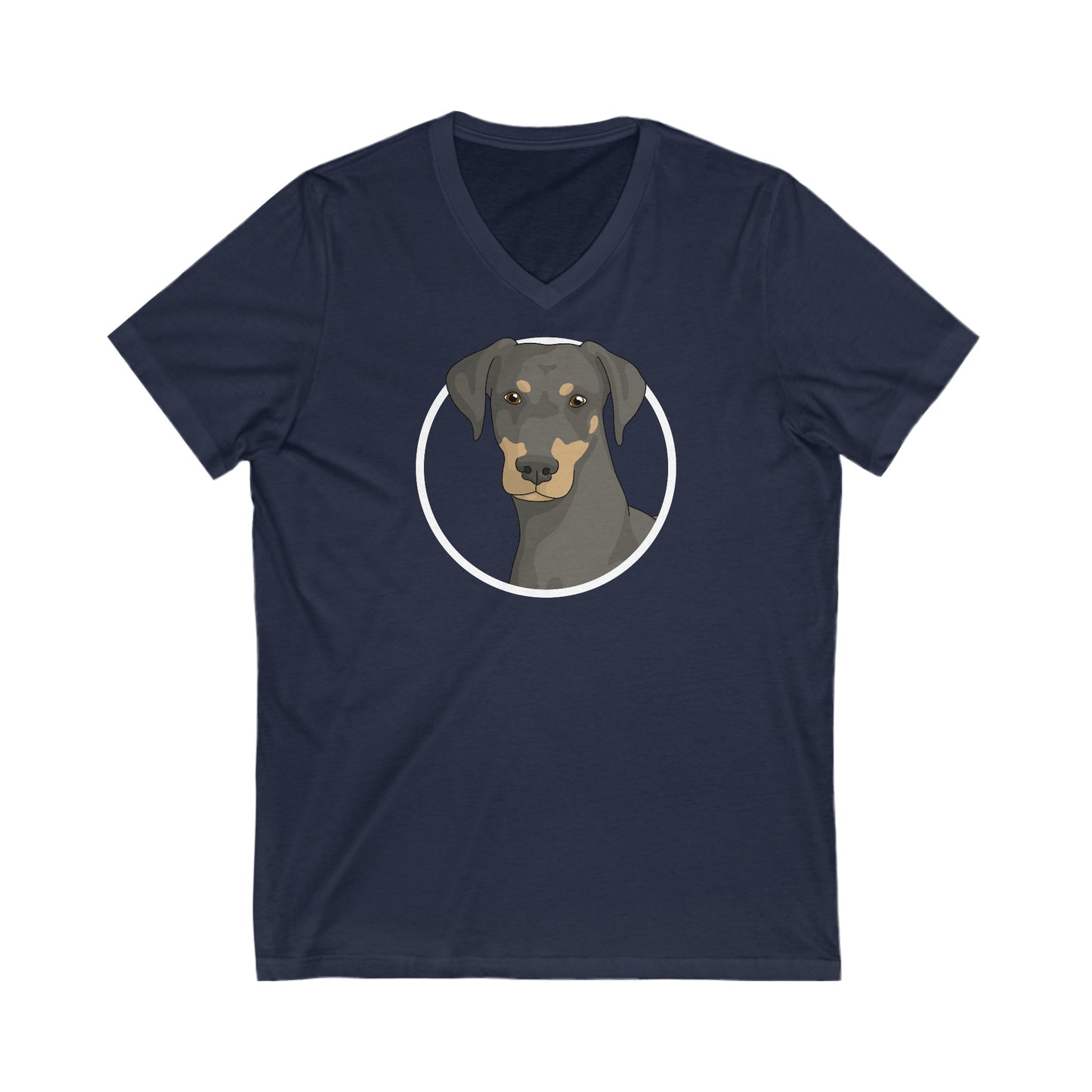 Doberman Circle | Unisex V-Neck Tee - Detezi Designs-11410791782506801157