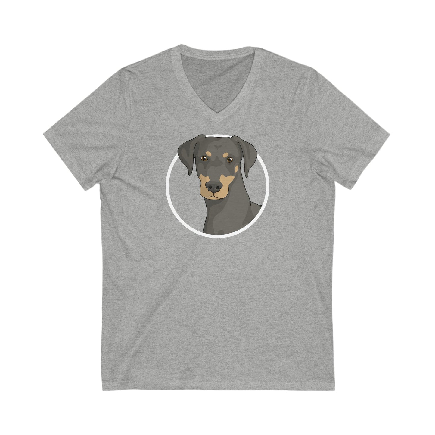 Doberman Circle | Unisex V-Neck Tee - Detezi Designs-23877092135082627257