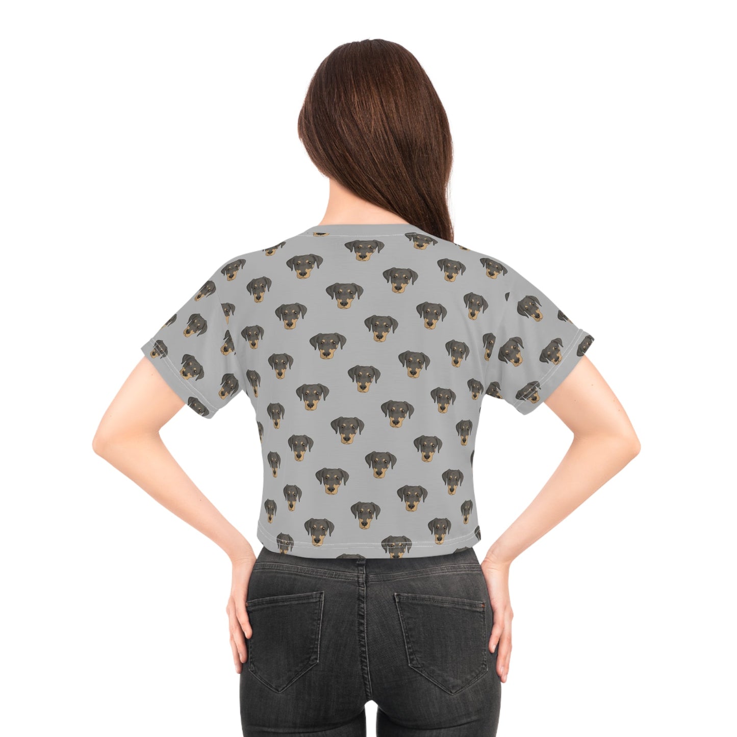 Doberman Faces | Crop Tee - Detezi Designs-GR001