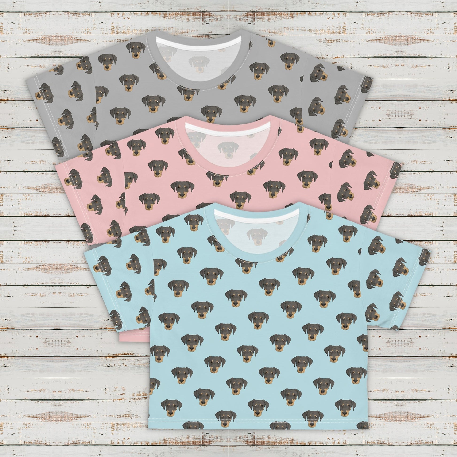 Doberman Faces | Crop Tee - Detezi Designs-GR001