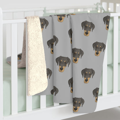 Doberman Faces | Sherpa Fleece Blanket - Detezi Designs-17594313955841349062