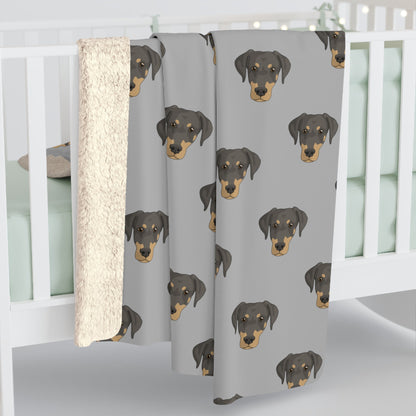 Doberman Faces | Sherpa Fleece Blanket - Detezi Designs-17594313955841349062