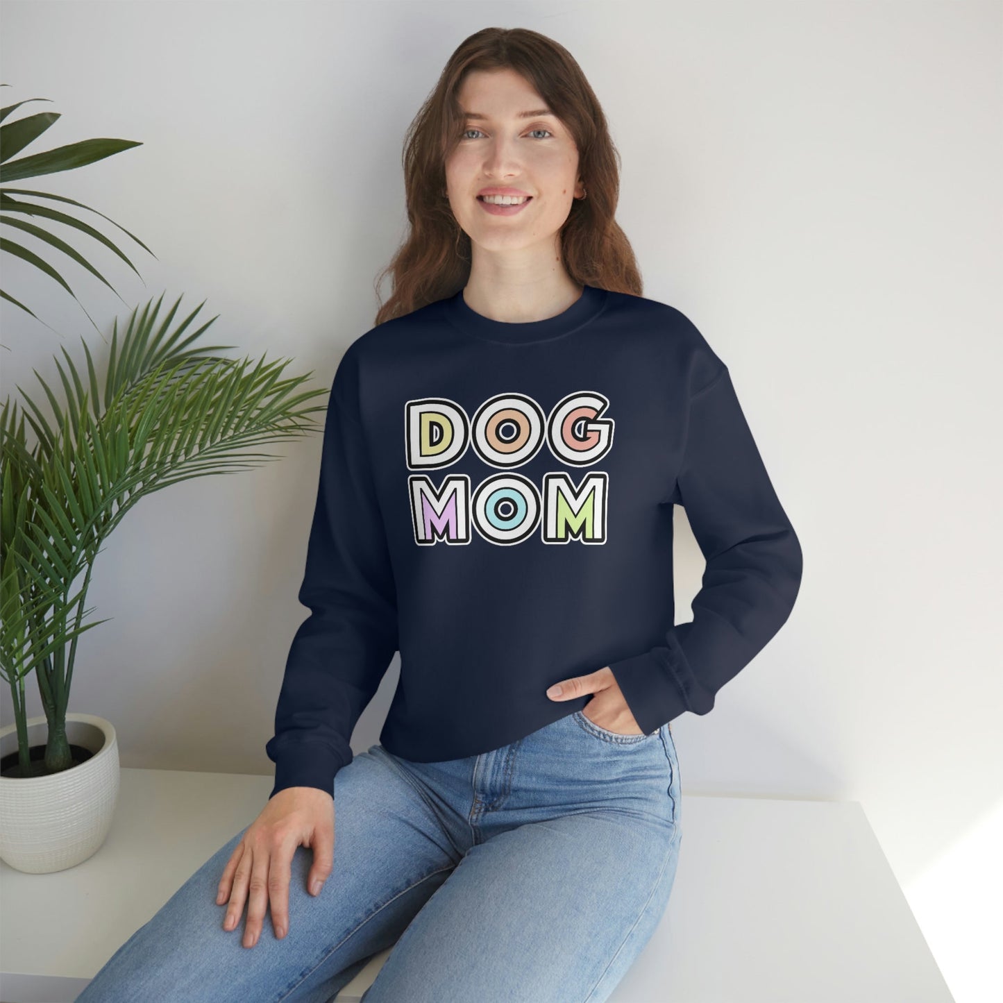 Dog Mom Retro | Crewneck Sweatshirt - Detezi Designs-16073669105853930286