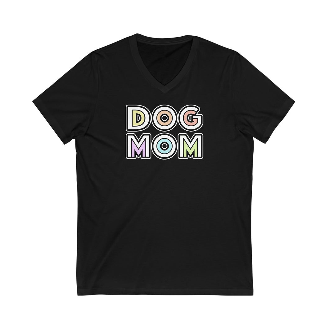 Dog Mom Retro | Unisex V-Neck Tee - Detezi Designs-27631308102869984058
