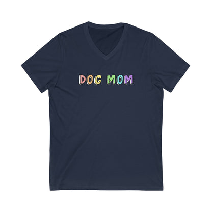 Dog Mom | Unisex V-Neck Tee - Detezi Designs-19438591321889193093