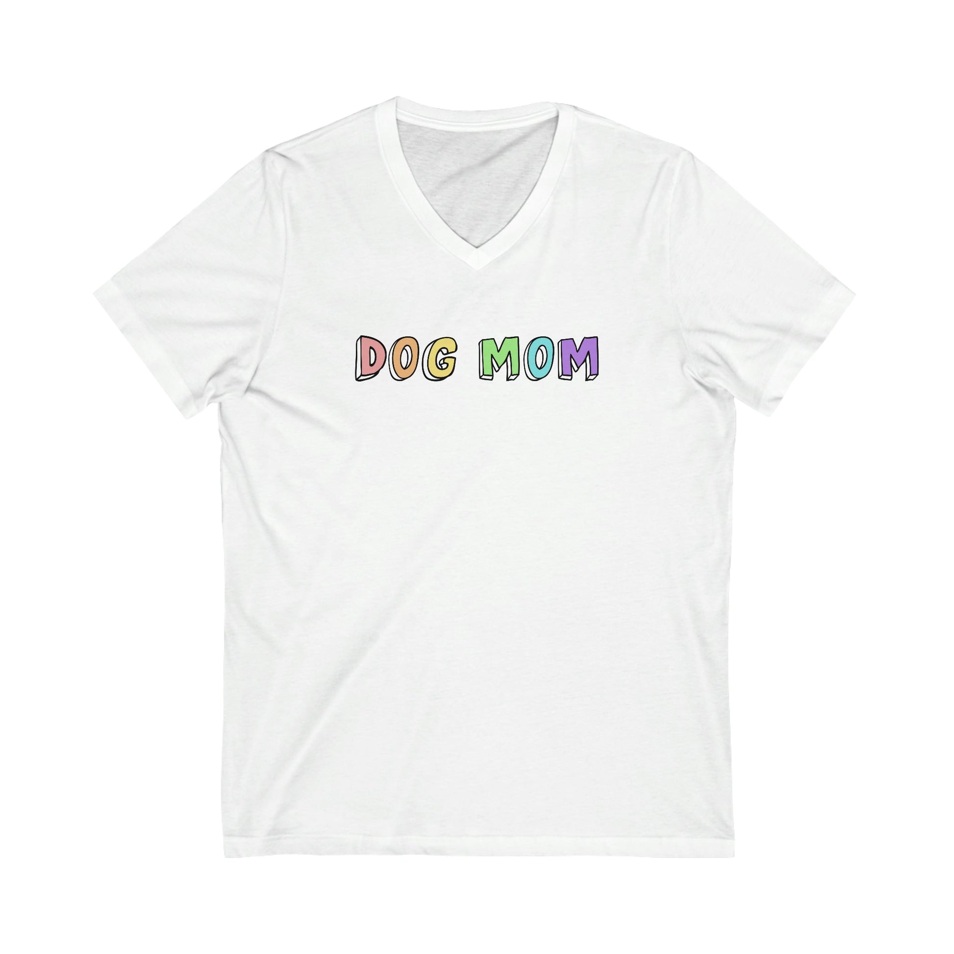 Dog Mom | Unisex V-Neck Tee - Detezi Designs-53684376211111359004