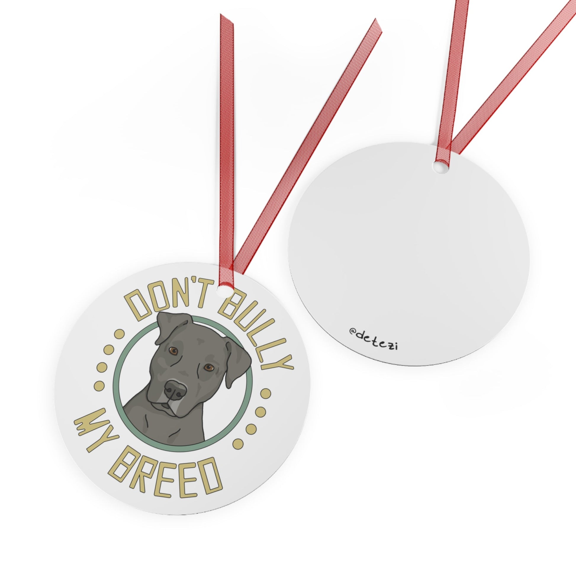 Don't Bull My Breed - Floppy Ears | 2023 Holiday Ornament - Detezi Designs-22536558479413788110