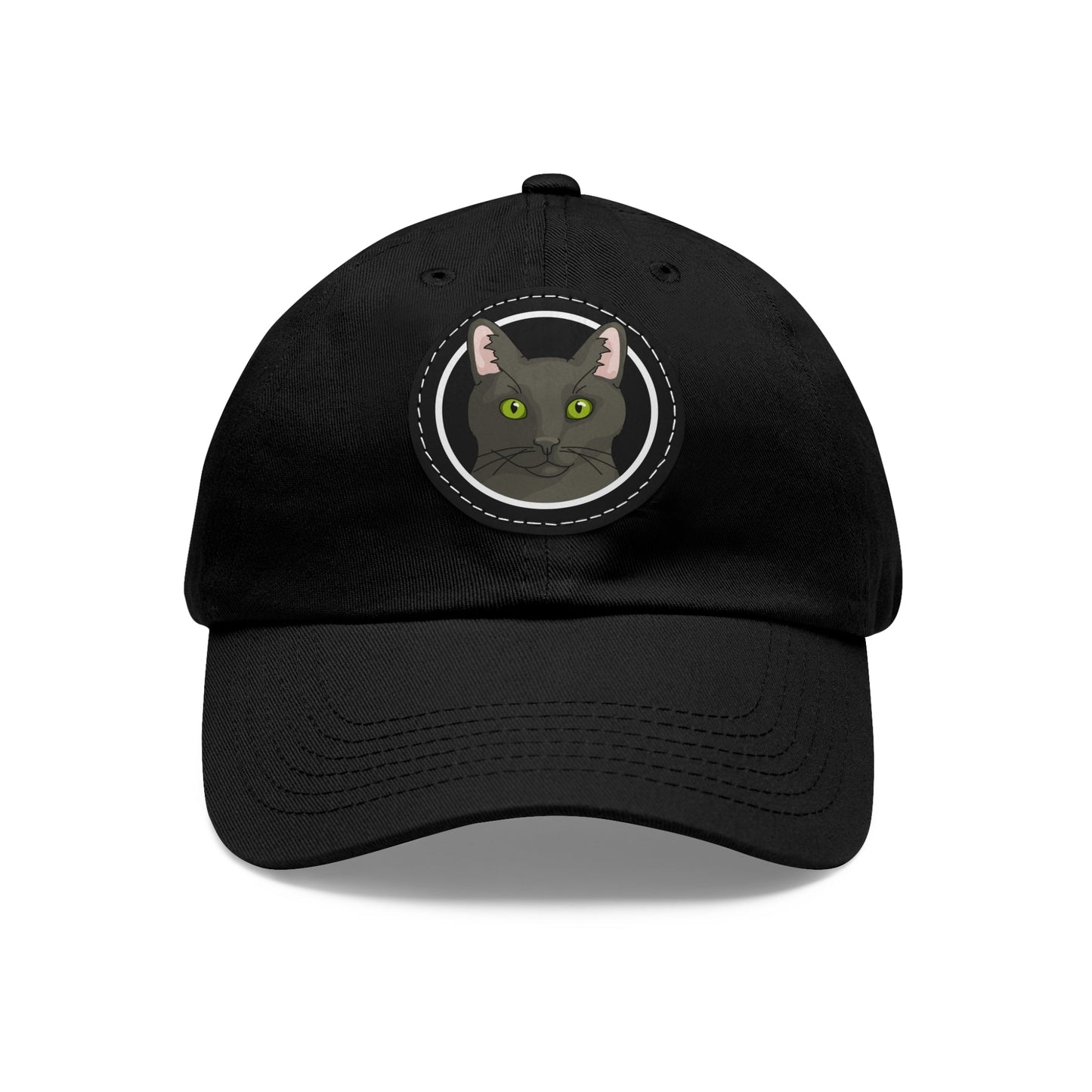 DSH Black Cat Circle | Dad Hat - Detezi Designs-11265451700638652459