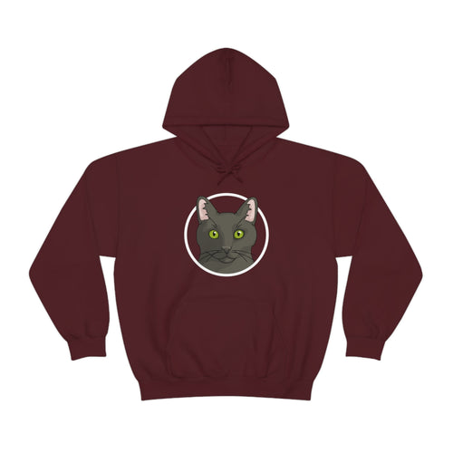 DSH Black Cat Circle | Hooded Sweatshirt - Detezi Designs-21640925254941535813