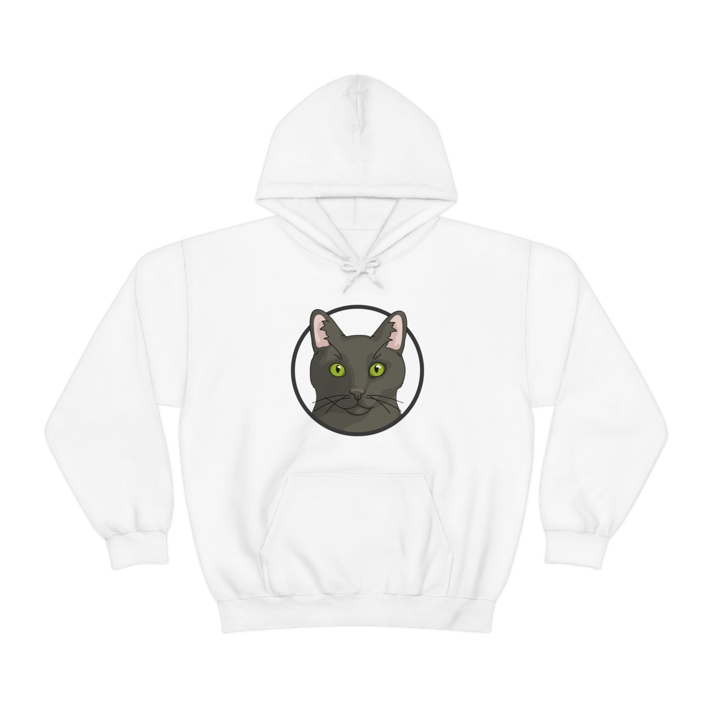 DSH Black Cat Circle | Hooded Sweatshirt - Detezi Designs-23825357924955019238