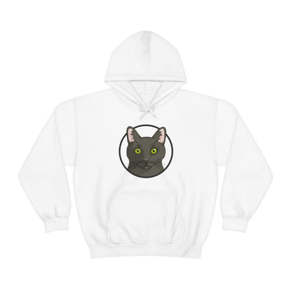 DSH Black Cat Circle | Hooded Sweatshirt - Detezi Designs-23825357924955019238