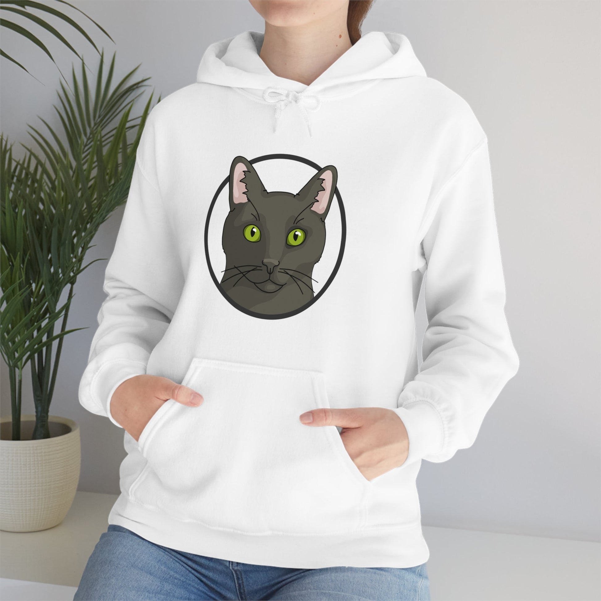 DSH Black Cat Circle | Hooded Sweatshirt - Detezi Designs-33055771538019284547