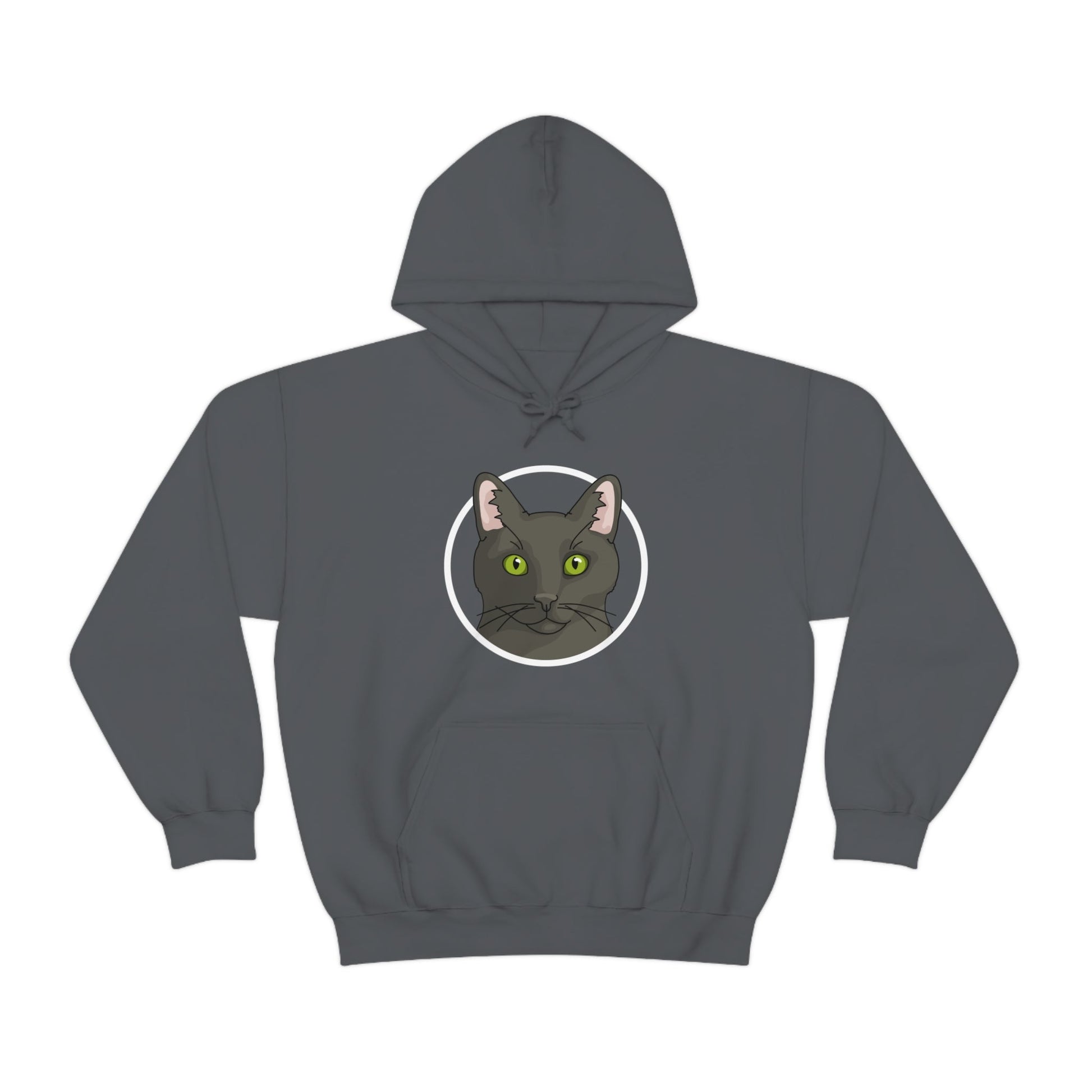 DSH Black Cat Circle | Hooded Sweatshirt - Detezi Designs-67635359735680106667