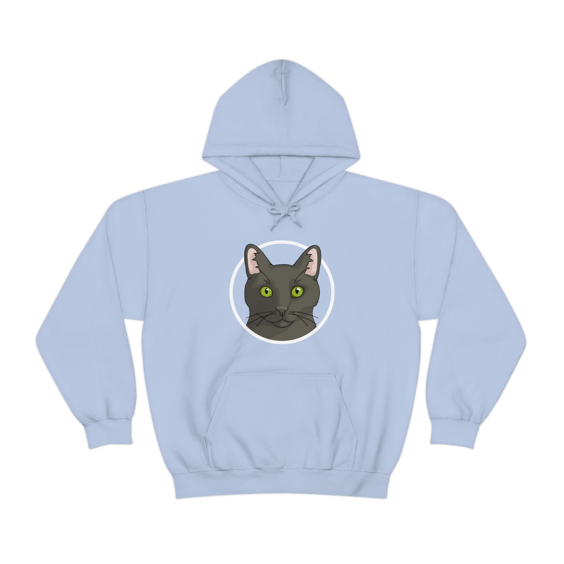 DSH Black Cat Circle | Hooded Sweatshirt - Detezi Designs-83139502078718749670