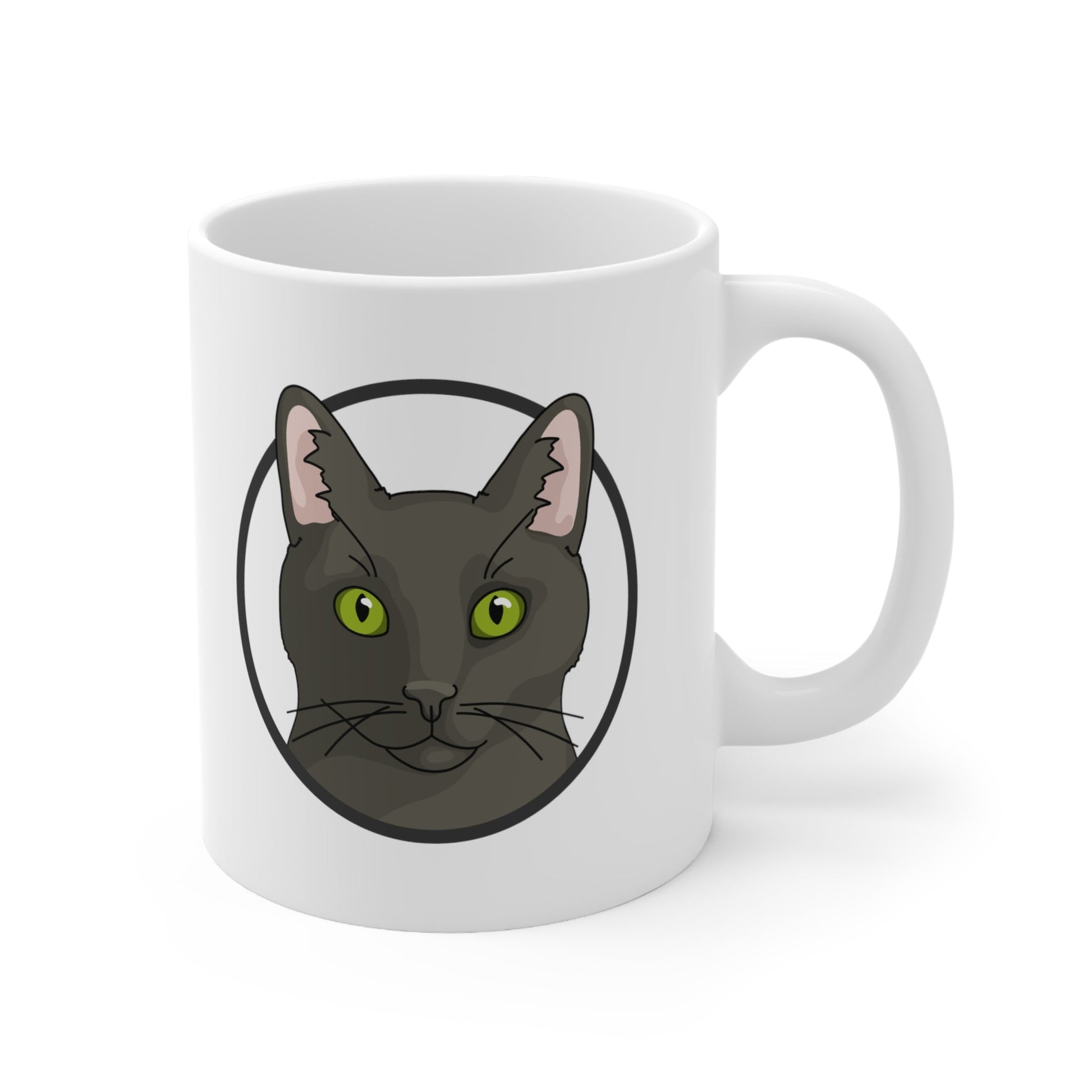 DSH Black Cat Circle | Mug - Detezi Designs-57017642939702897262