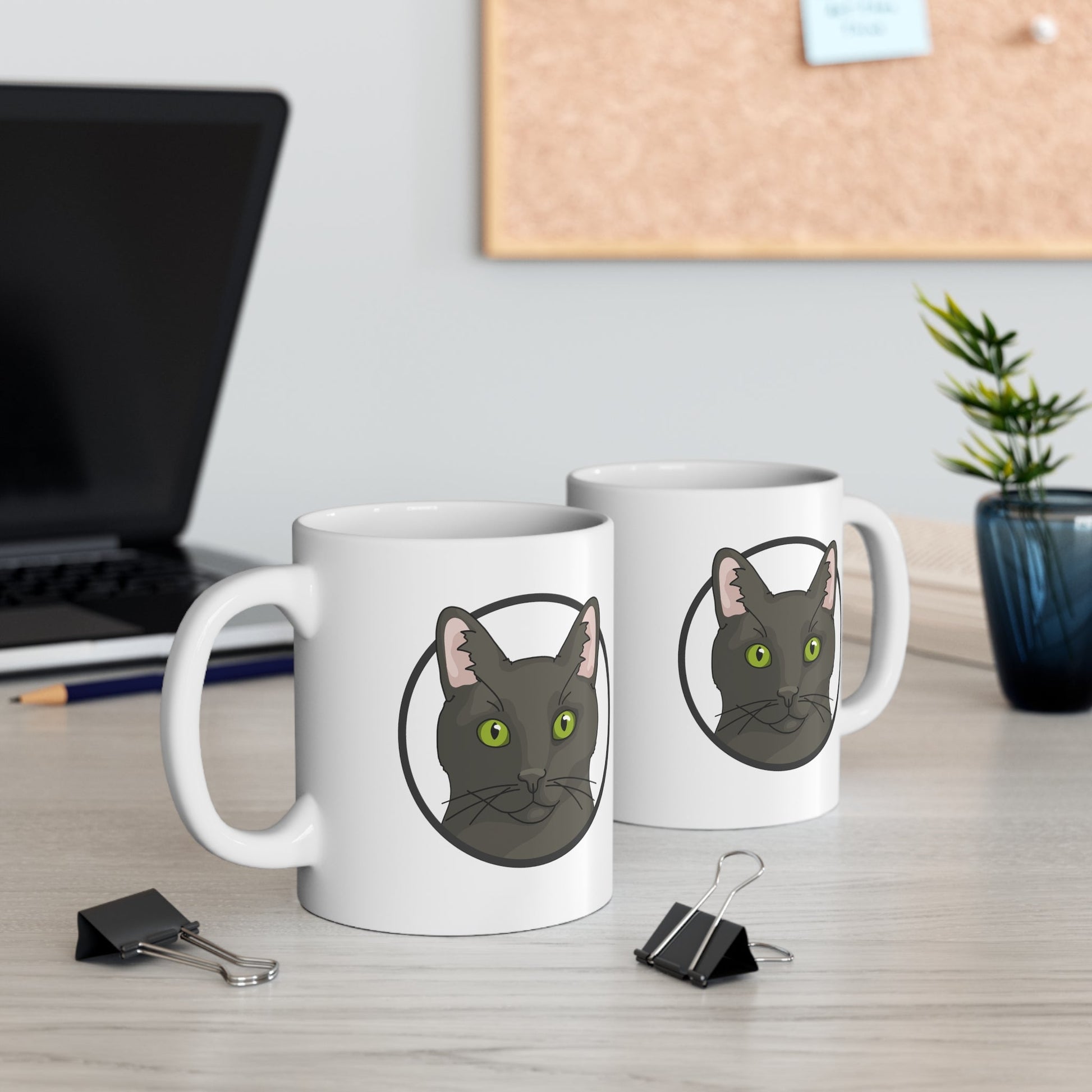 DSH Black Cat Circle | Mug - Detezi Designs-57017642939702897262