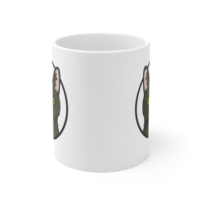 DSH Black Cat Circle | Mug - Detezi Designs-57017642939702897262