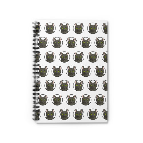DSH Black Cat Circle | Spiral Notebook - Detezi Designs-14133527031714809600