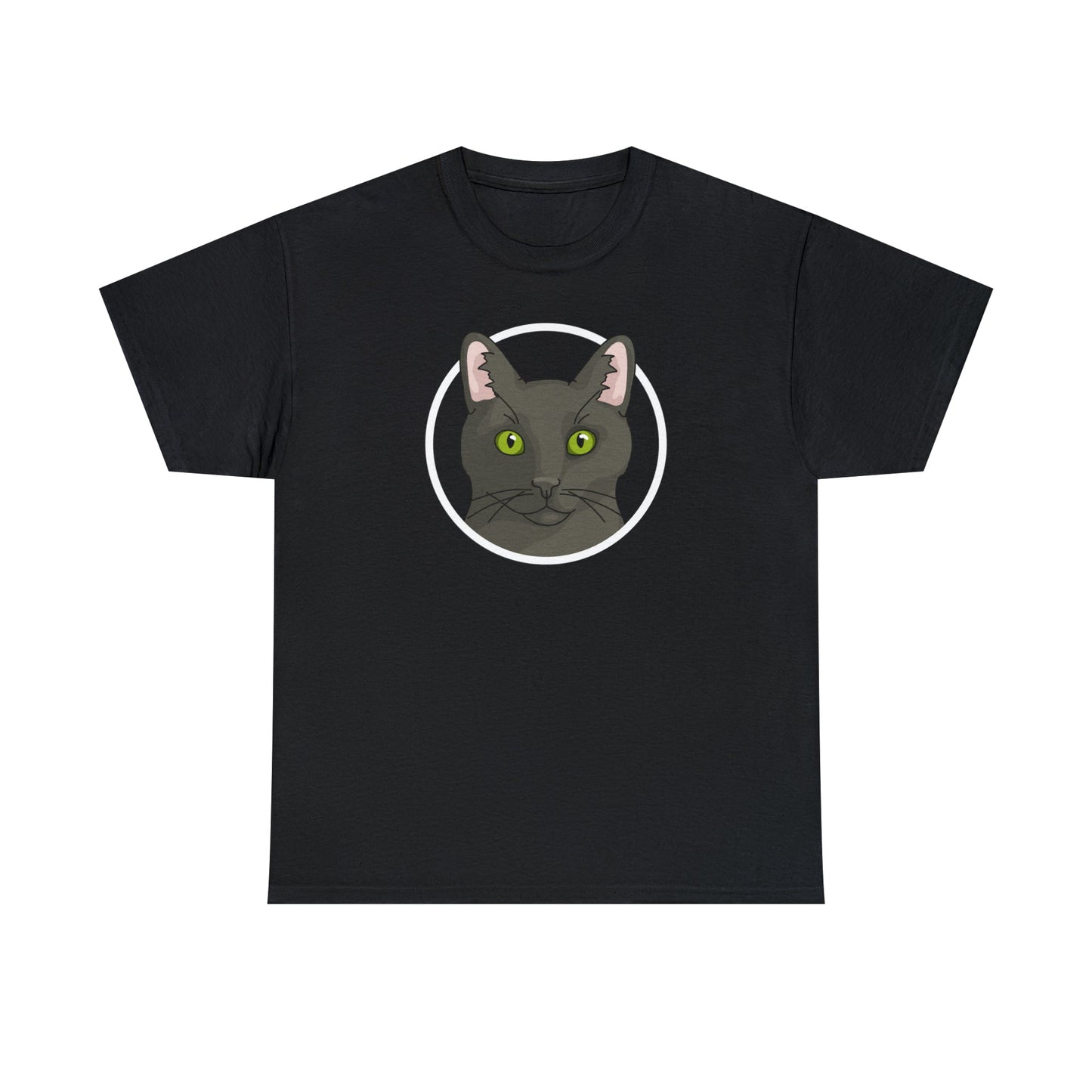 DSH Black Cat Circle | T-shirt - Detezi Designs-20303153291946989157