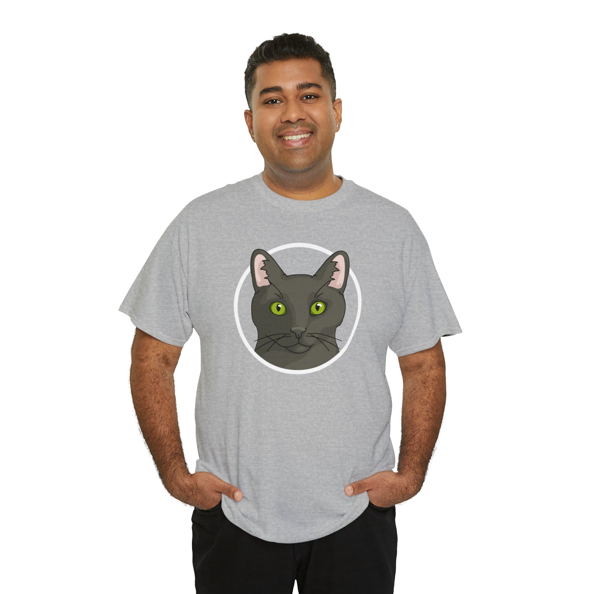 DSH Black Cat Circle | T-shirt - Detezi Designs-63784664825441543441