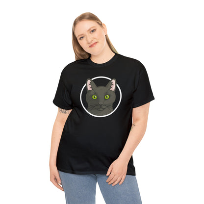 DSH Black Cat Circle | T-shirt - Detezi Designs-63784664825441543441