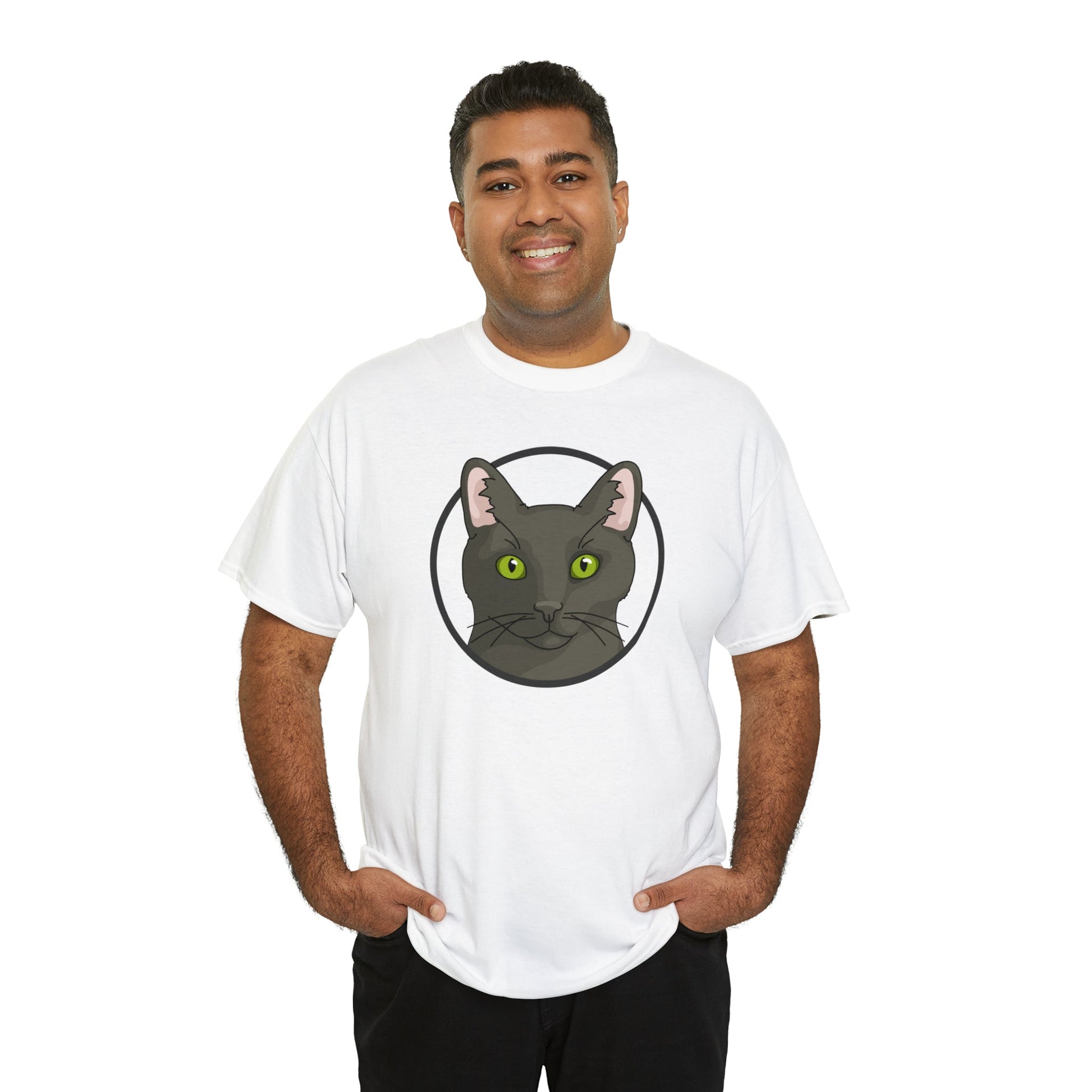 DSH Black Cat Circle | T-shirt - Detezi Designs-63784664825441543441