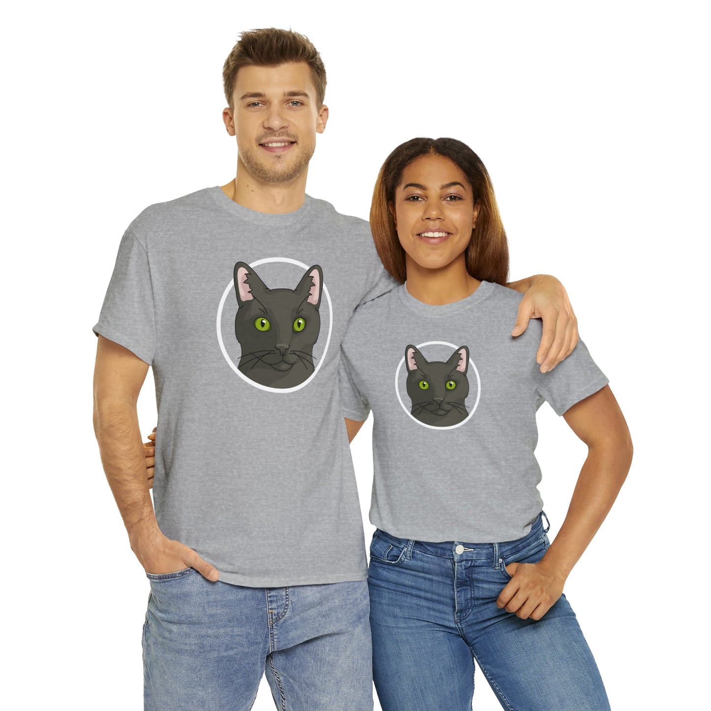 DSH Black Cat Circle | T-shirt - Detezi Designs-63784664825441543441