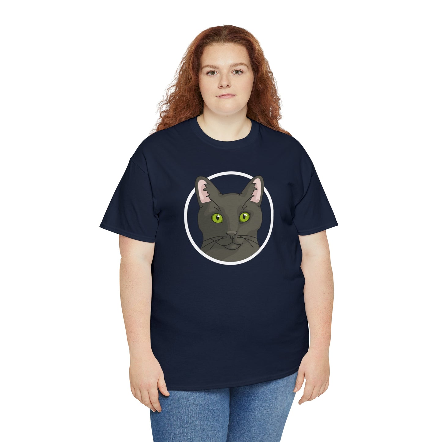 DSH Black Cat Circle | T-shirt - Detezi Designs-63784664825441543441