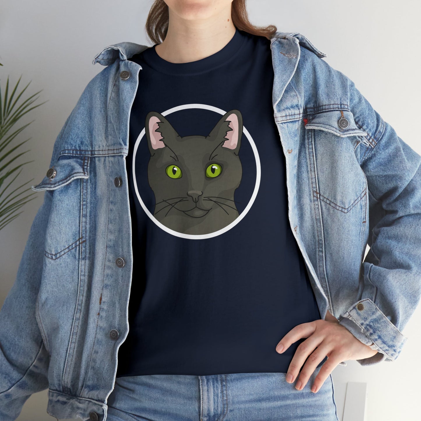 DSH Black Cat Circle | T-shirt - Detezi Designs-63784664825441543441