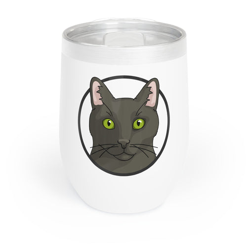 DSH Black Cat Circle | Wine Tumbler - Detezi Designs-44316144484663735636