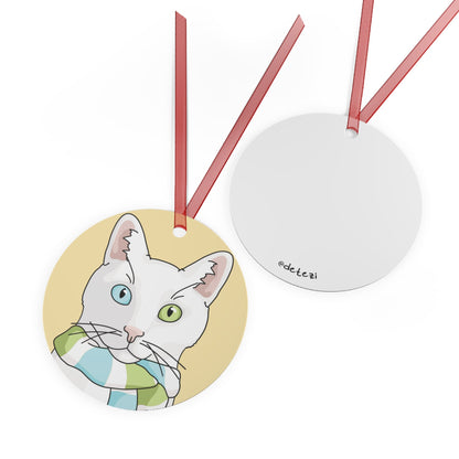DSH Cat - White | 2023 Holiday Ornament - Detezi Designs-23655523723406939489