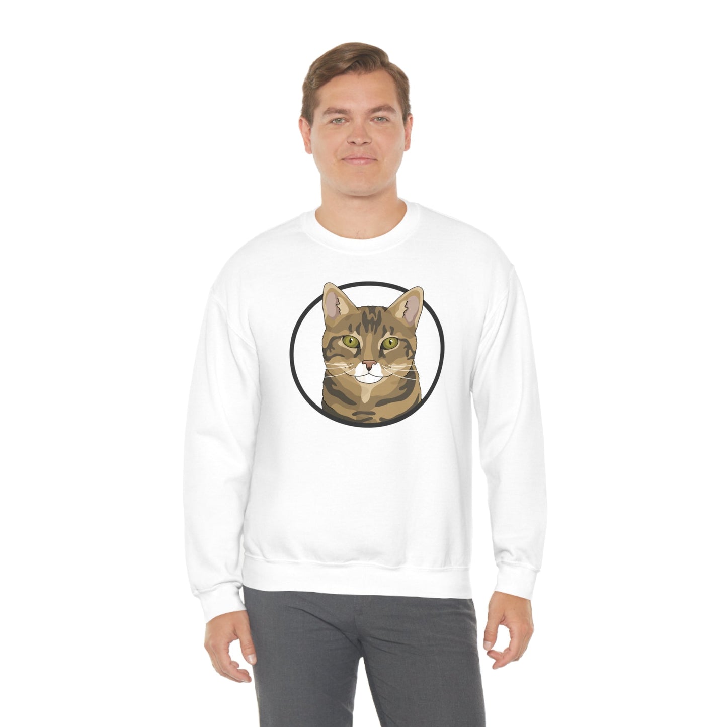 DSH Tabby Circle | Crewneck Sweatshirt - Detezi Designs-72050710545419836502