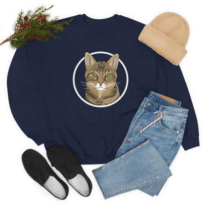 DSH Tabby Circle | Crewneck Sweatshirt - Detezi Designs-72050710545419836502