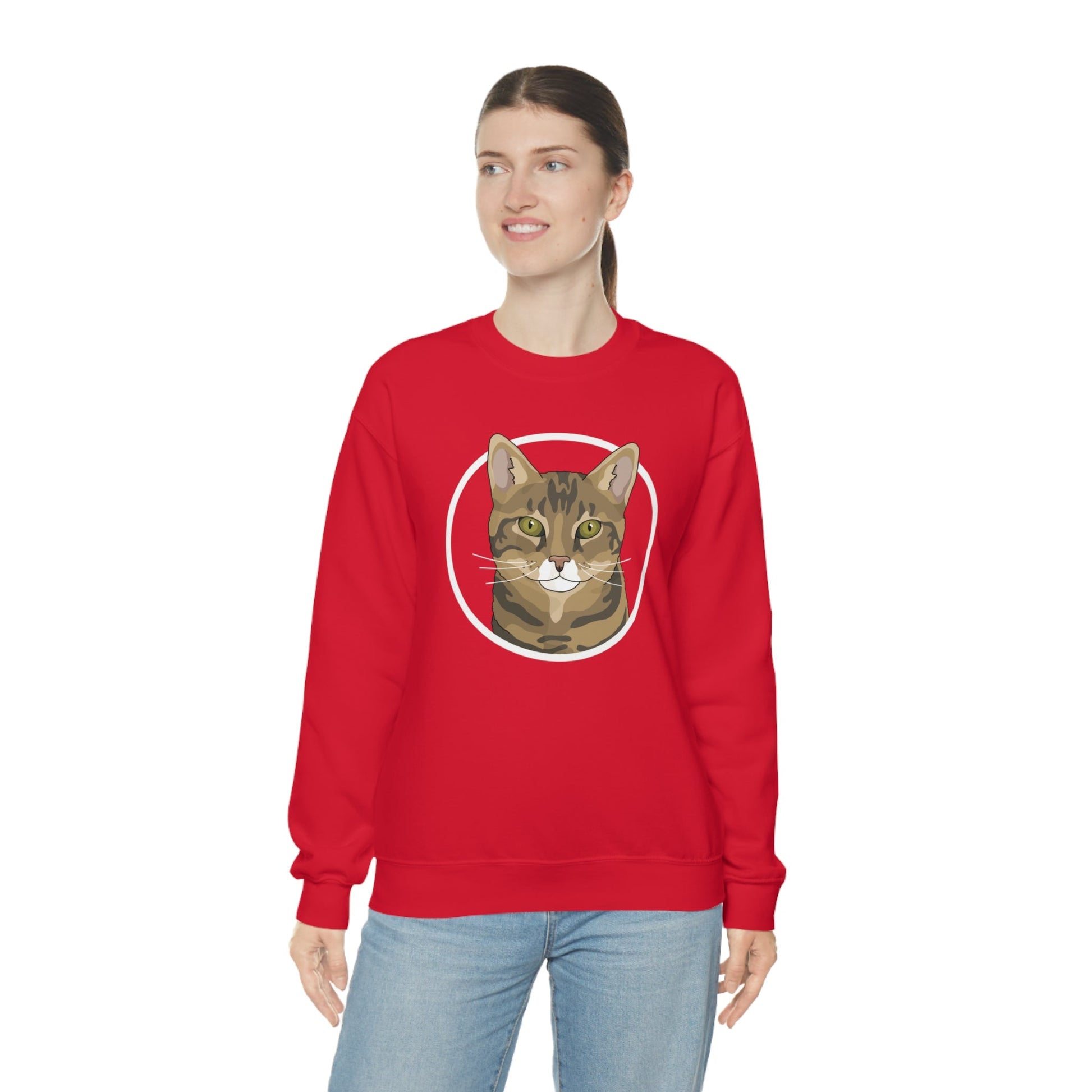 DSH Tabby Circle | Crewneck Sweatshirt - Detezi Designs-72050710545419836502