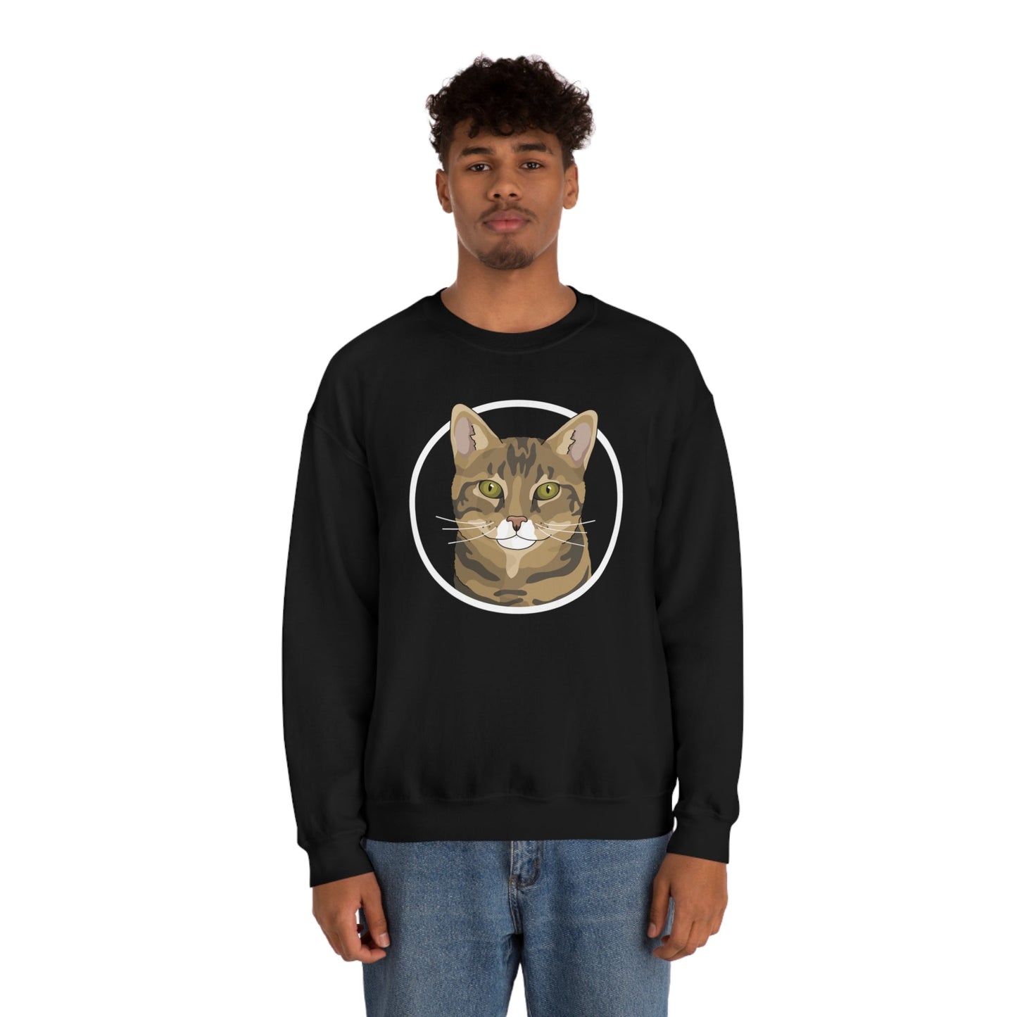 DSH Tabby Circle | Crewneck Sweatshirt - Detezi Designs-72050710545419836502