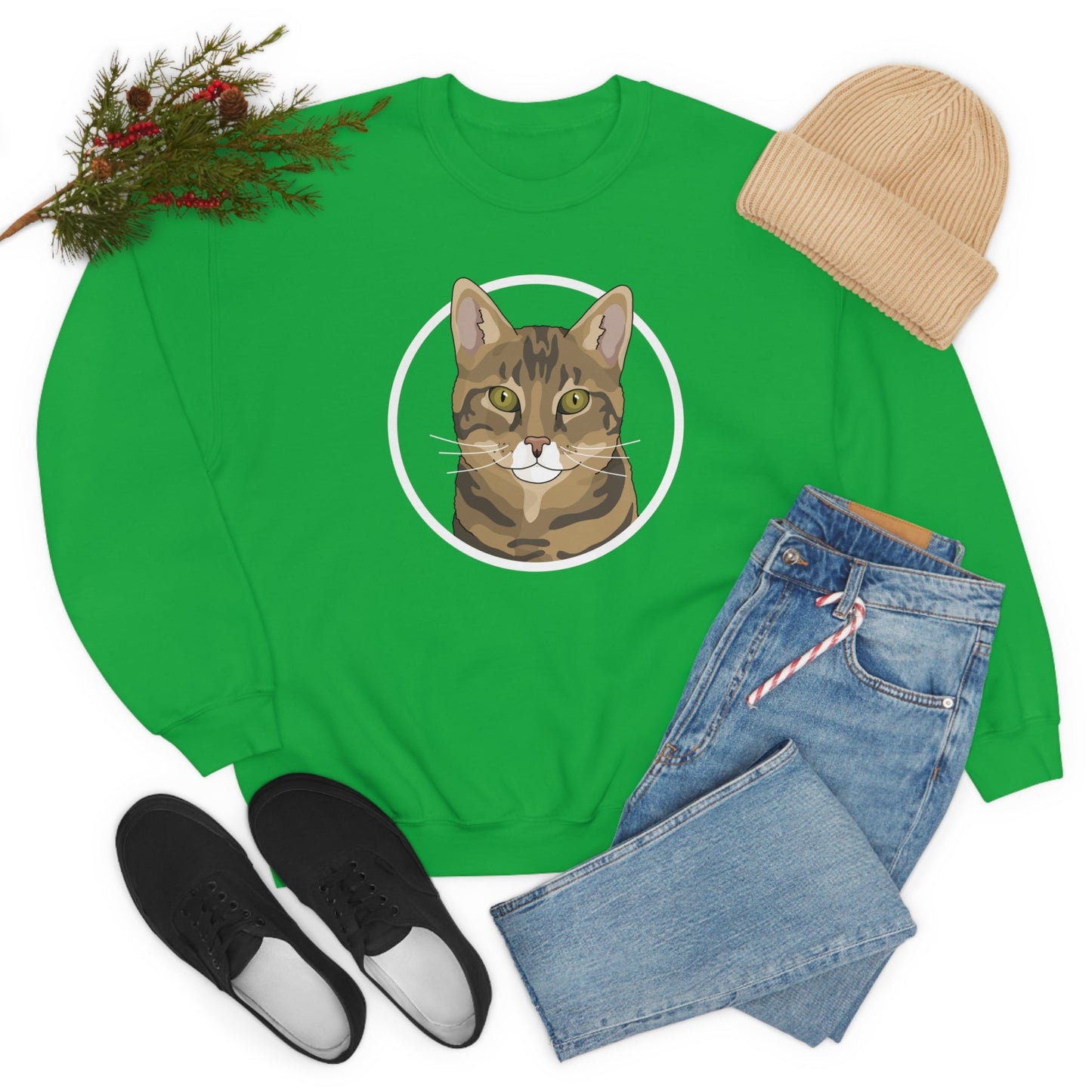 DSH Tabby Circle | Crewneck Sweatshirt - Detezi Designs-72050710545419836502