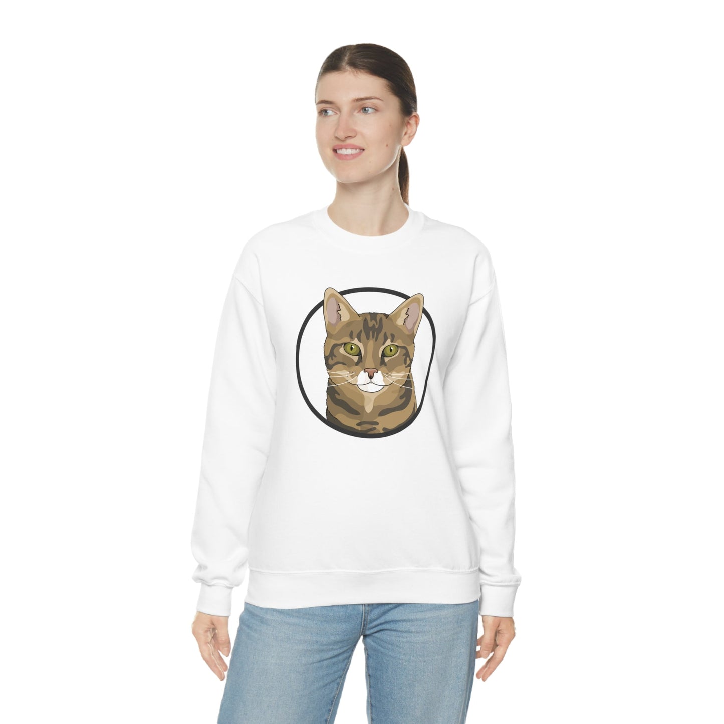 DSH Tabby Circle | Crewneck Sweatshirt - Detezi Designs-72050710545419836502