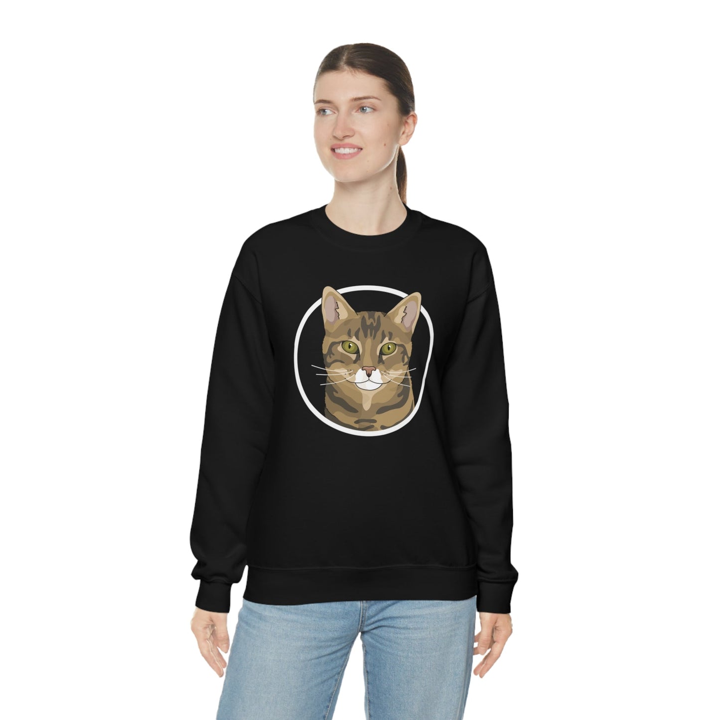 DSH Tabby Circle | Crewneck Sweatshirt - Detezi Designs-72050710545419836502