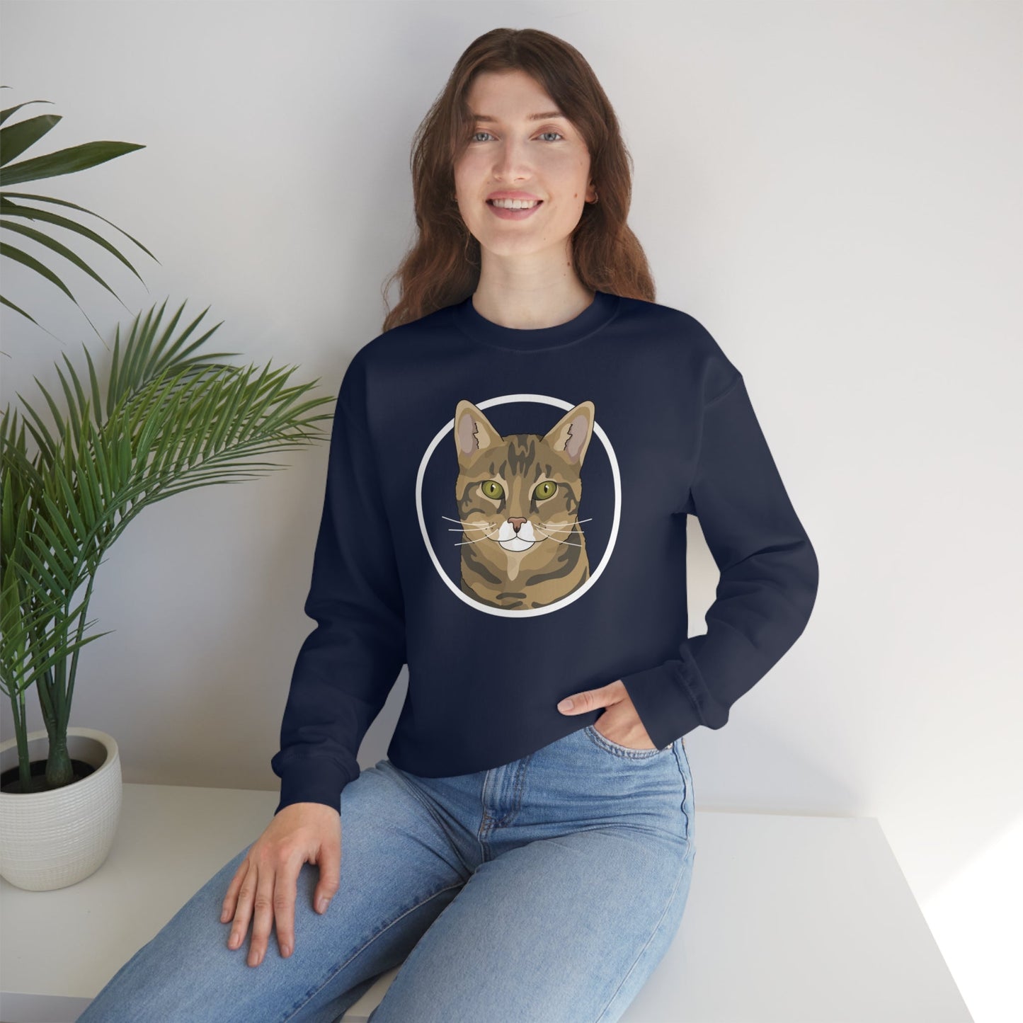 DSH Tabby Circle | Crewneck Sweatshirt - Detezi Designs-72050710545419836502