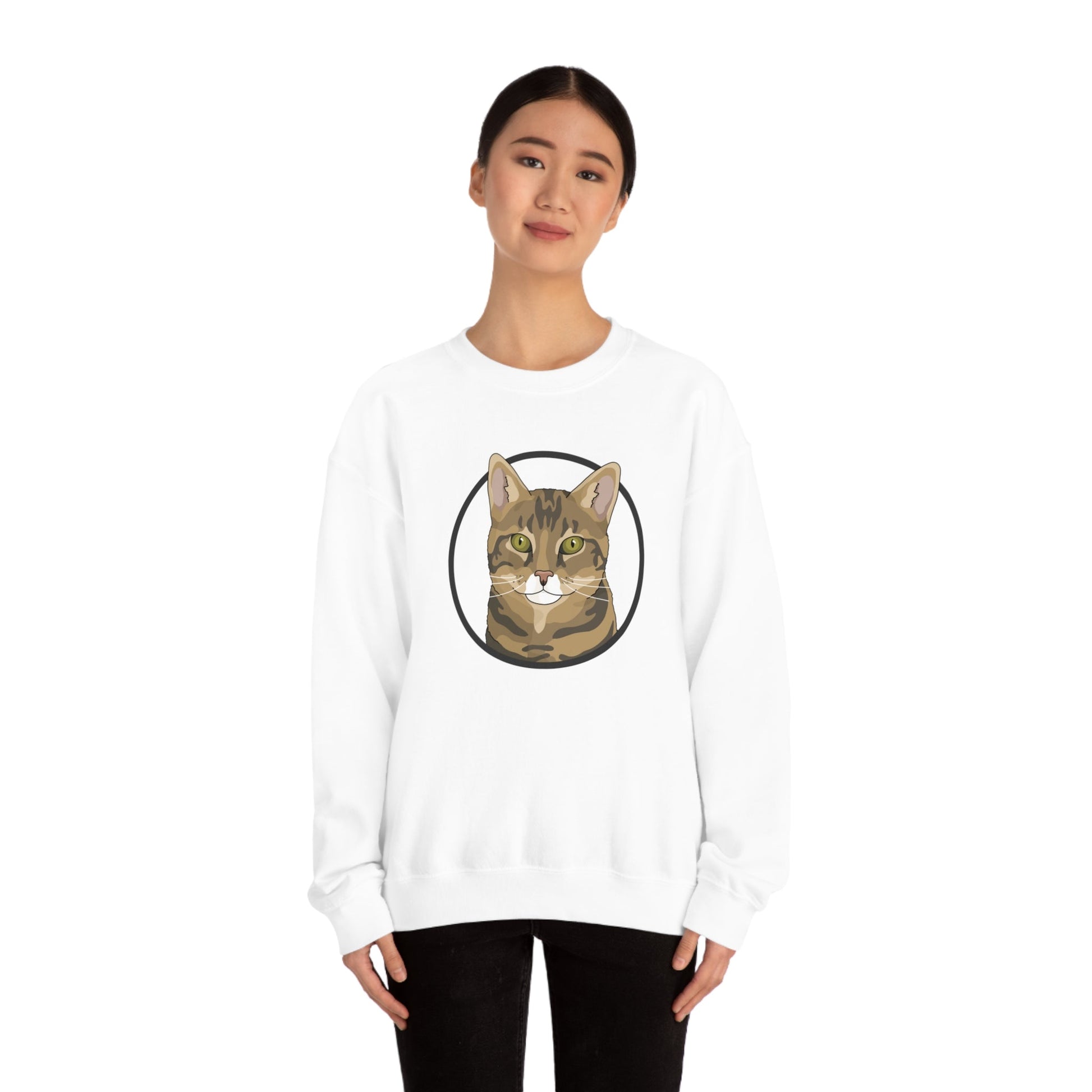 DSH Tabby Circle | Crewneck Sweatshirt - Detezi Designs-72050710545419836502