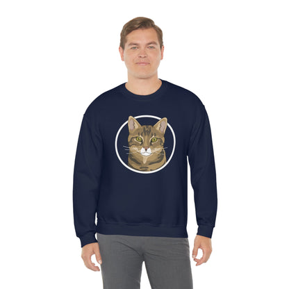 DSH Tabby Circle | Crewneck Sweatshirt - Detezi Designs-72050710545419836502