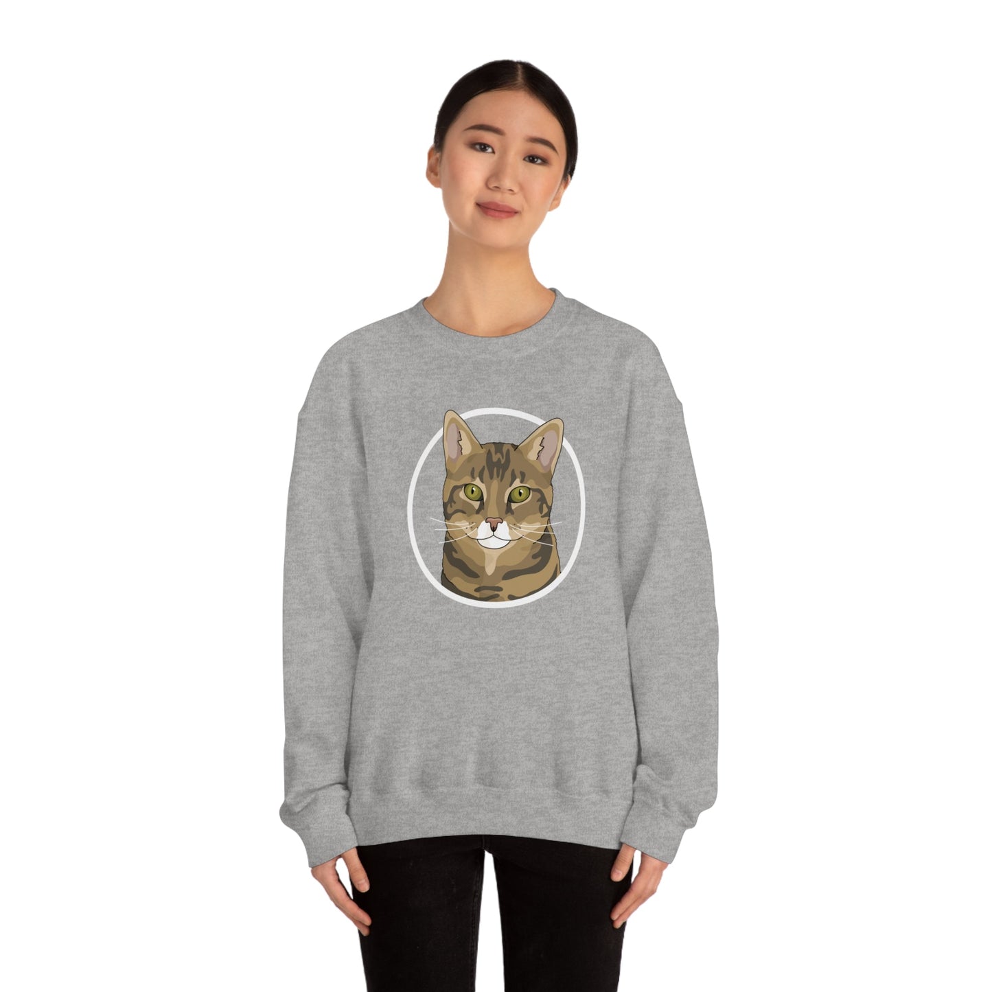 DSH Tabby Circle | Crewneck Sweatshirt - Detezi Designs-72050710545419836502