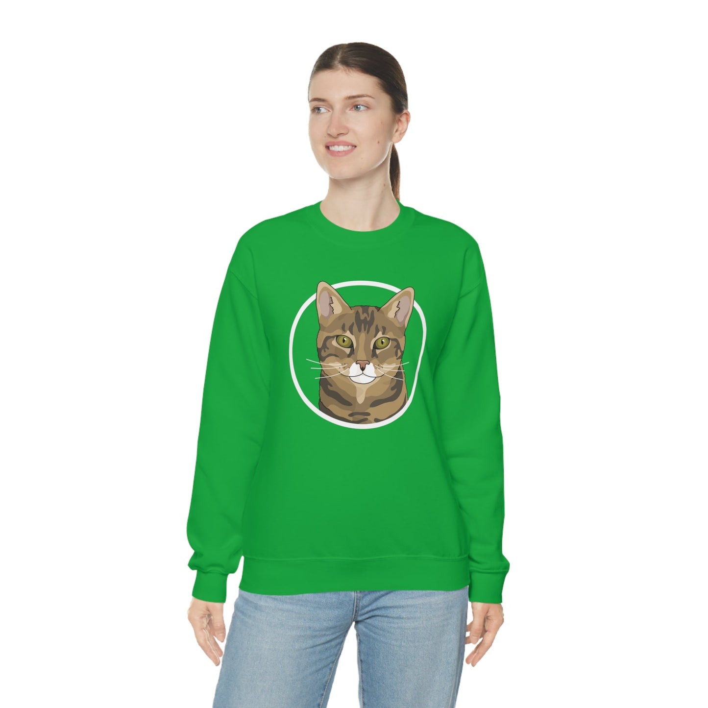 DSH Tabby Circle | Crewneck Sweatshirt - Detezi Designs-72050710545419836502