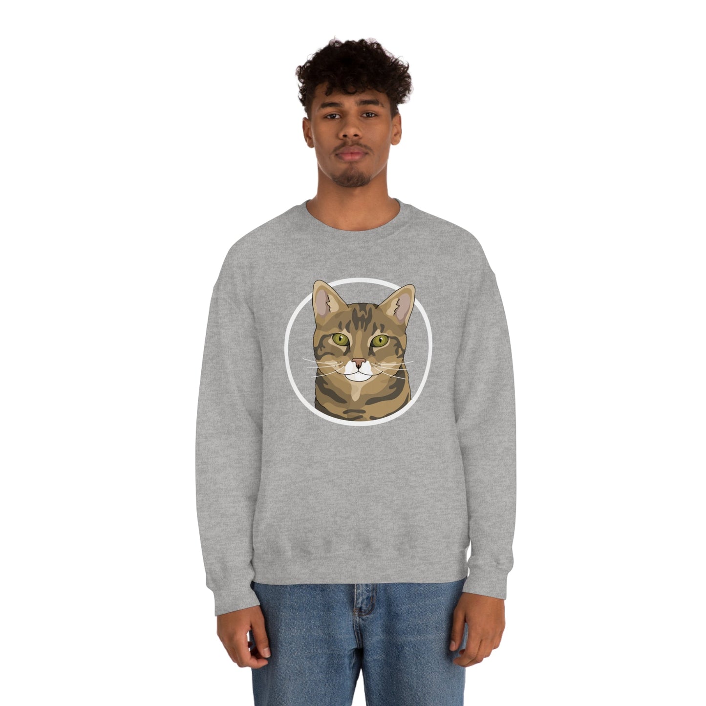 DSH Tabby Circle | Crewneck Sweatshirt - Detezi Designs-72050710545419836502