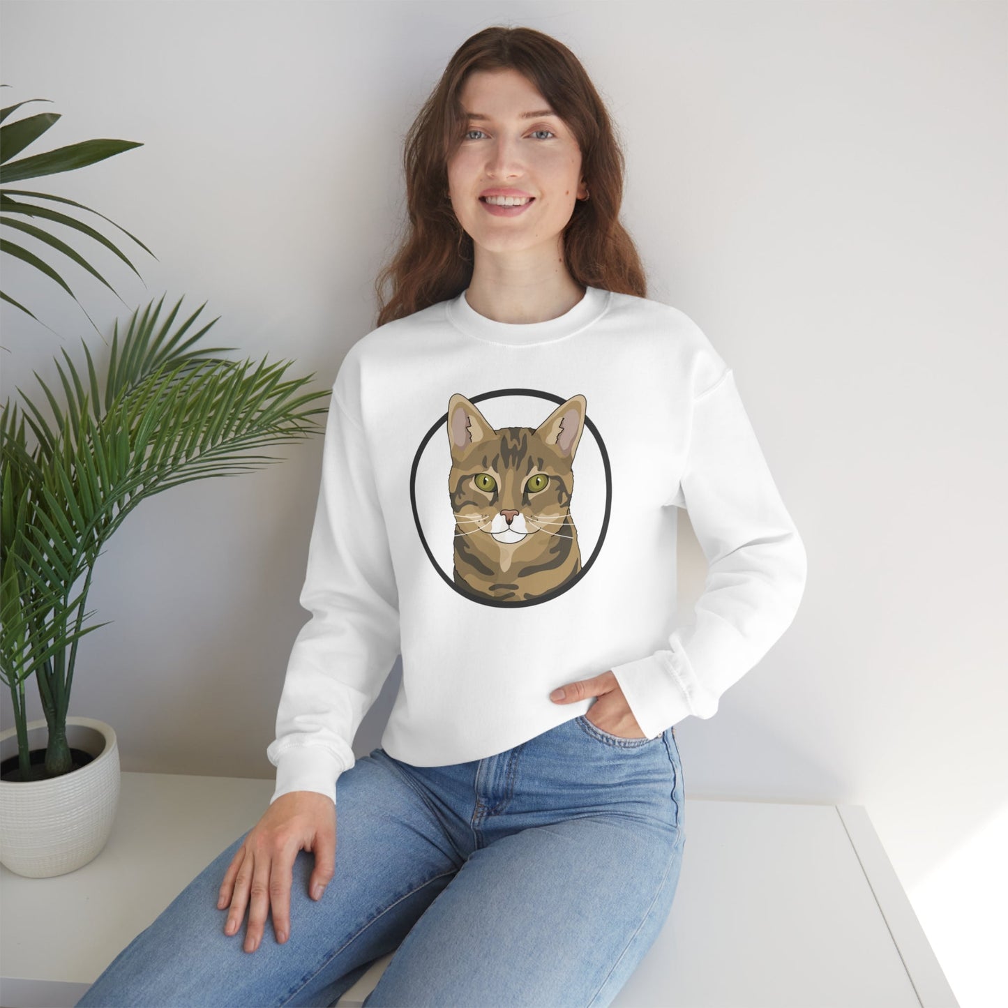 DSH Tabby Circle | Crewneck Sweatshirt - Detezi Designs-72050710545419836502