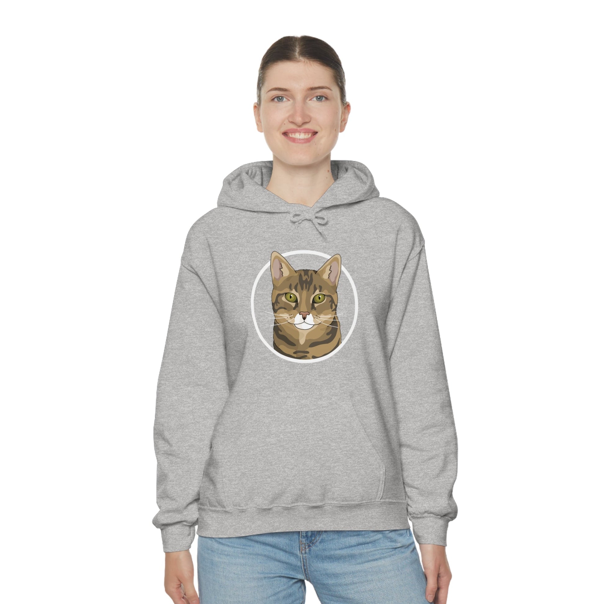 DSH Tabby Circle | Hooded Sweatshirt - Detezi Designs-14280657923795283631