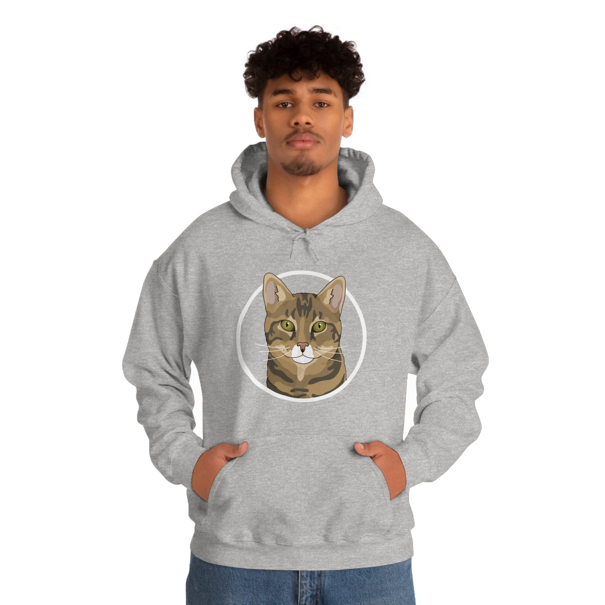 DSH Tabby Circle | Hooded Sweatshirt - Detezi Designs-14280657923795283631