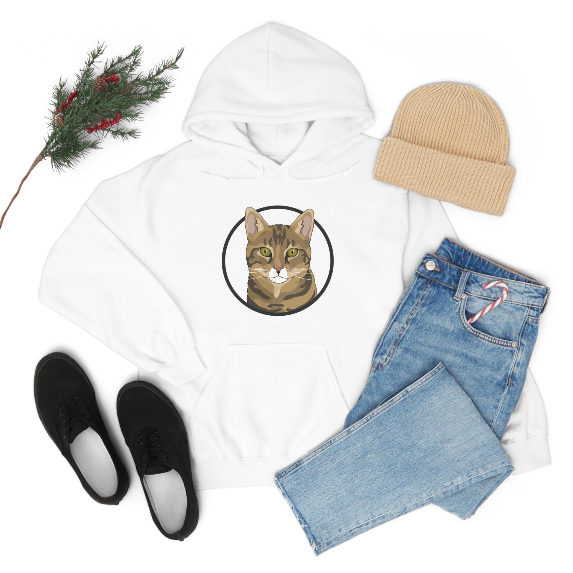 DSH Tabby Circle | Hooded Sweatshirt - Detezi Designs-14280657923795283631